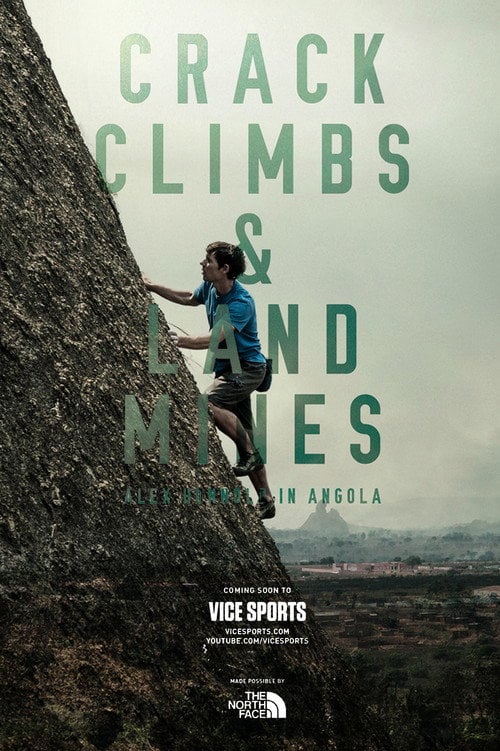 Movie poster for Crack Climbs and Land Mines, Alex Honnold in Angola (2015)