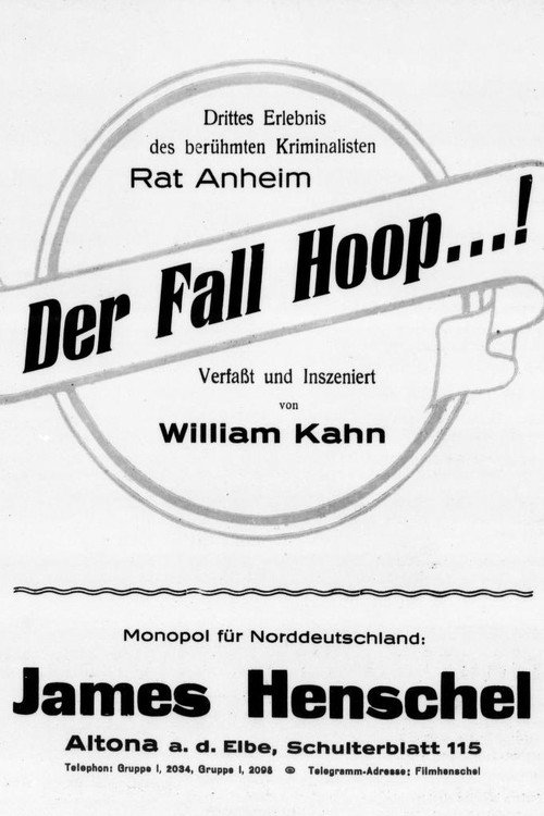 Movie poster for Der Fall Hoop...! (1916)