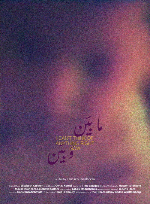 Movie poster for I can't think of anything right now (2025)