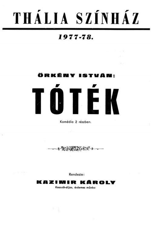 Movie poster for Örkény István: Tóték (1978)