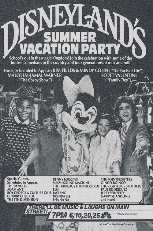 Movie poster for Disneyland's Summer Vacation Party (1986)