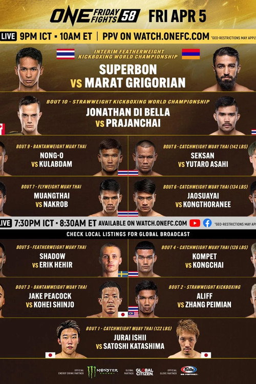 Movie poster for ONE Friday Fights 58: Superbon vs. Grigorian 3 (2024)