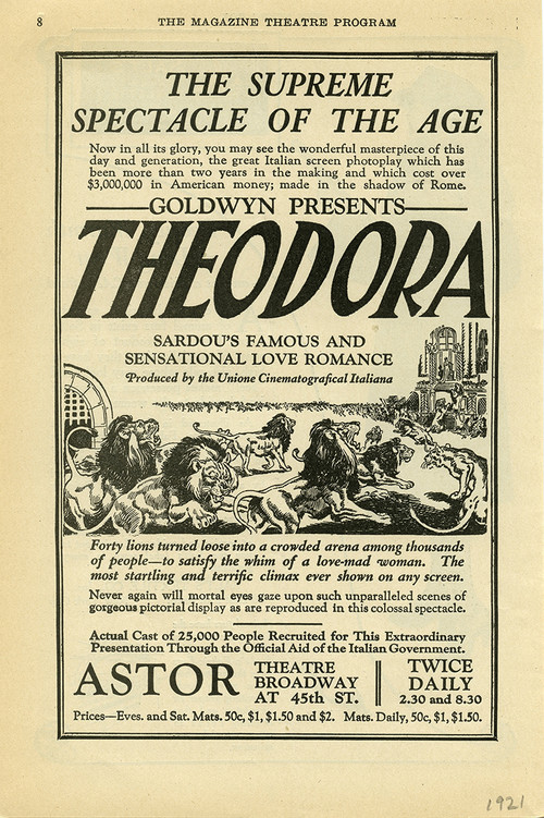 Movie poster for Theodora (1921)