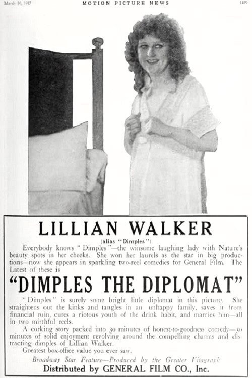 Movie poster for Dimples the Diplomat (1917)