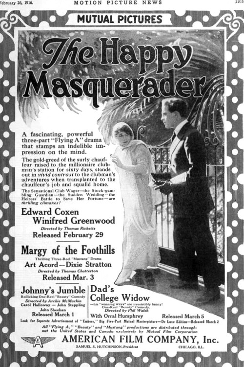 Movie poster for The Happy Masquerader (1916)