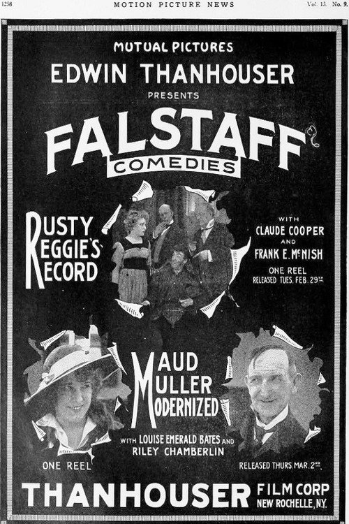 Movie poster for Rustic Reggie's Record (1916)