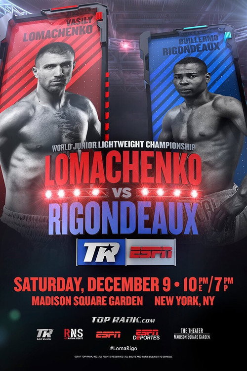 Movie poster for Vasyl Lomachenko vs. Guillermo Rigondeaux (2017)