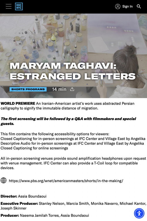 Movie poster for Maryam Taghavi: Estranged Letters (2024)