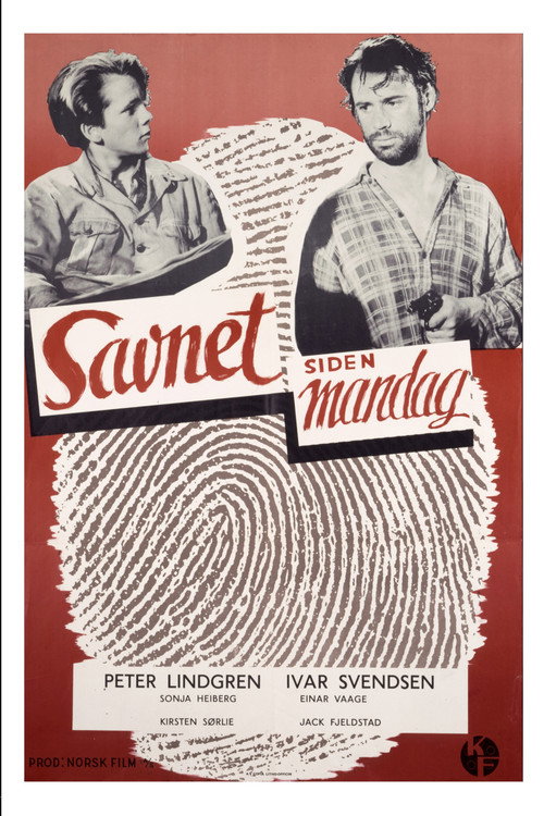 Movie poster for Savnet siden mandag (1955)