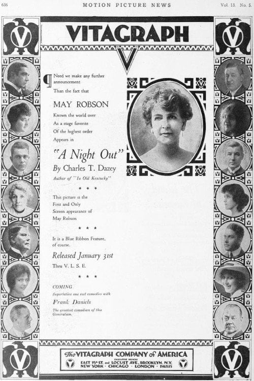 Movie poster for A Night Out (1916)