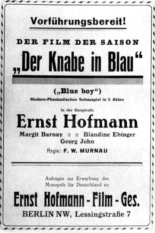 Movie poster for The Boy in Blue (1921)