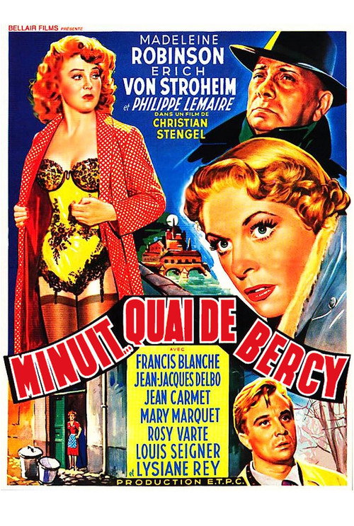 Movie poster for Midnight... Quai de Bercy (1953)