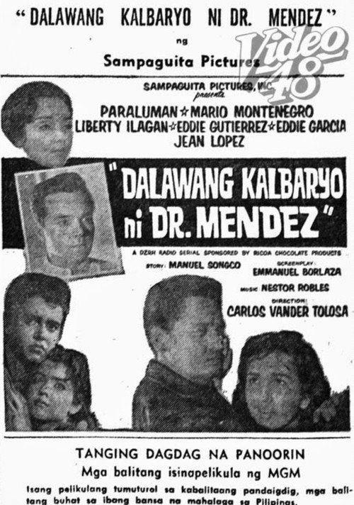 Movie poster for Dalawang Kalbaryo ni Dr. Mendez (1961)
