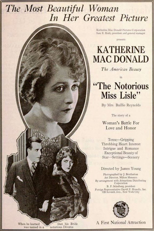 Movie poster for Notorious Miss Lisle (1920)