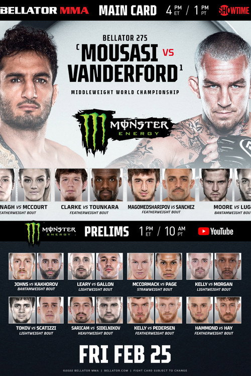 Movie poster for Bellator 275: Mousasi vs. Vanderford (2022)