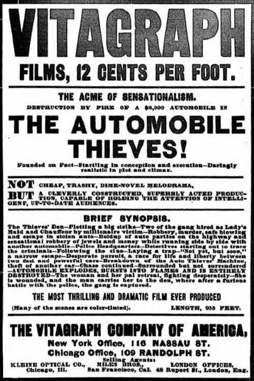 Movie poster for The Automobile Thieves (1906)