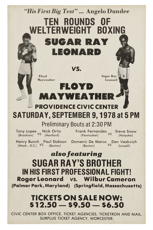 Movie poster for Sugar Ray Leonard vs. Floyd Mayweather Sr (1978)