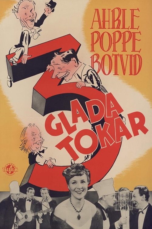 Movie poster for Tre glada tokar (1942)