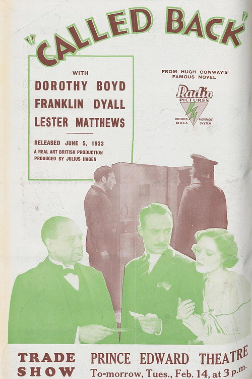 Movie poster for Called Back (1933)