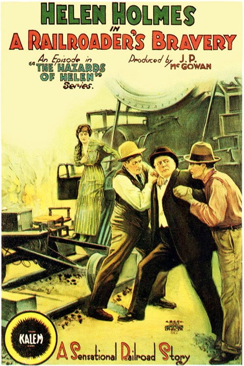 Movie poster for A Railroader's Bravery (1915)