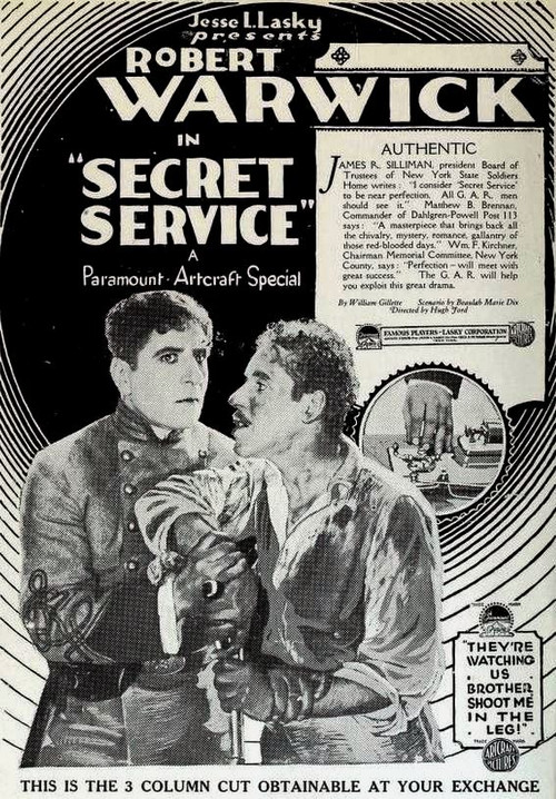 Movie poster for Secret Service (1919)