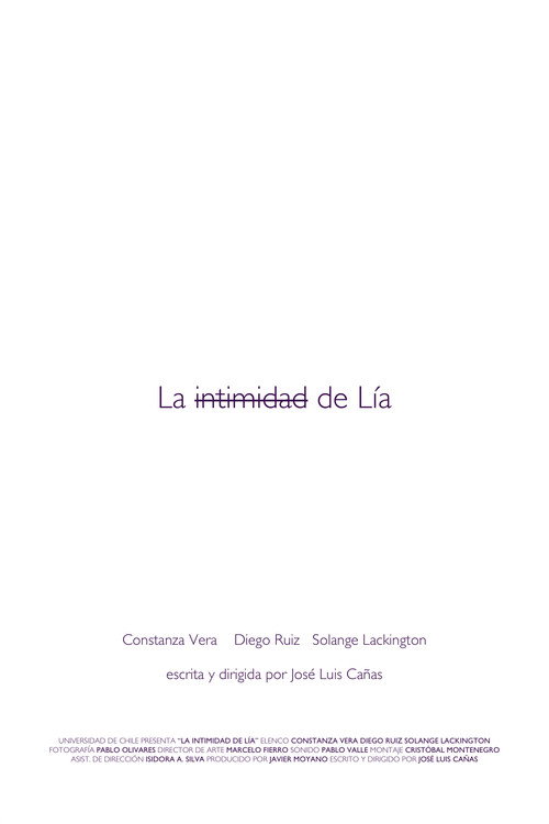 Movie poster for La intimidad de Lía (2020)
