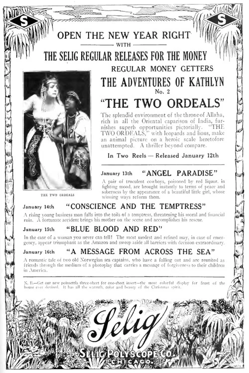 Movie poster for The Two Ordeals (1914)