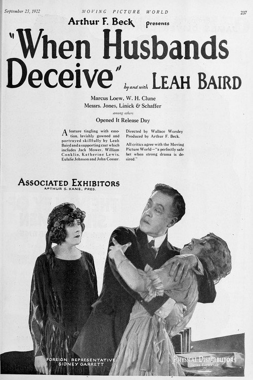 Movie poster for When Husbands Deceive (1922)
