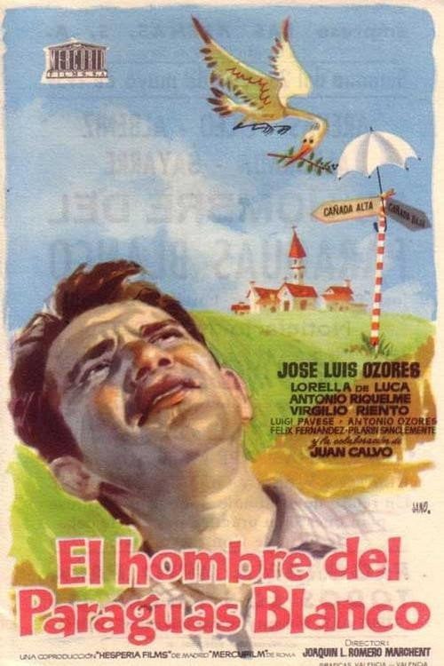 Movie poster for El hombre del paraguas blanco (1958)