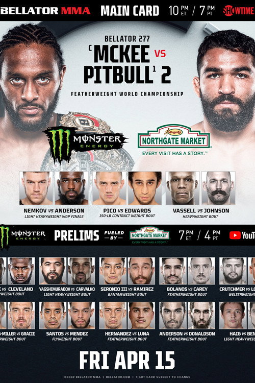 Movie poster for Bellator 277: McKee vs. Pitbull 2 (2022)