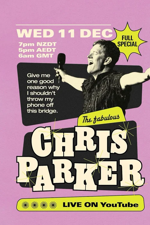 Movie poster for Chris Parker: Give Me One Good Reason Why I Shouldn't Throw My Phone Off This Bridge (2024)