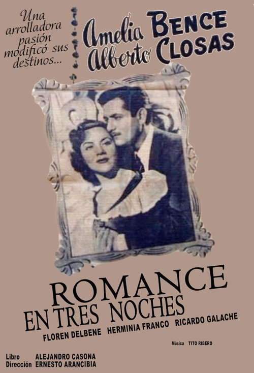 Movie poster for Romance en tres noches (1950)