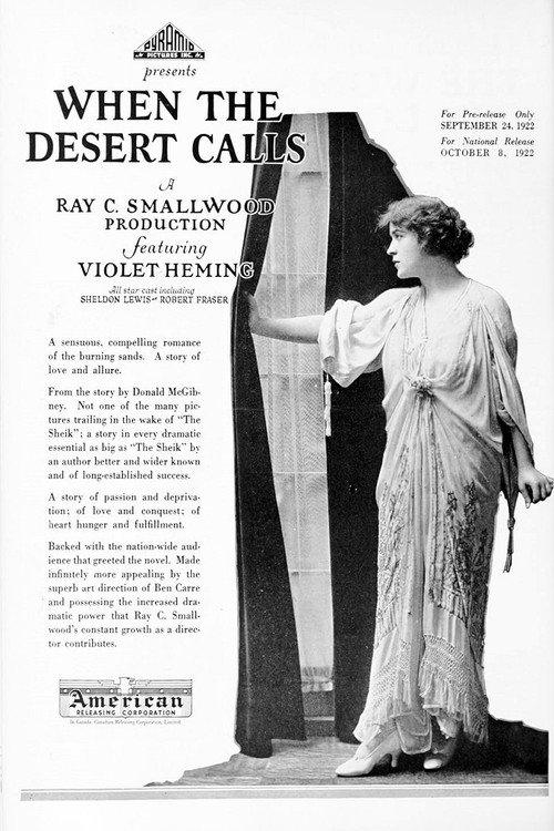 Movie poster for When the Desert Calls (1922)
