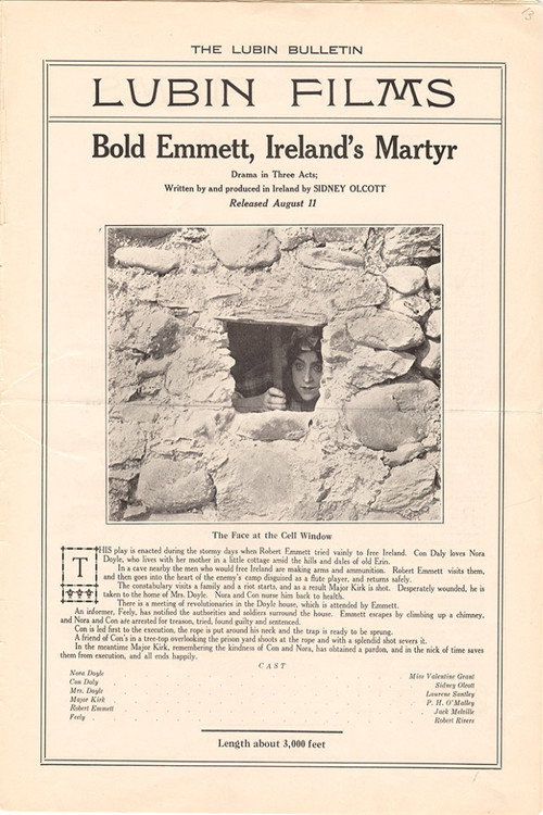 Movie poster for Bold Emmett, Ireland's Martyr (1915)