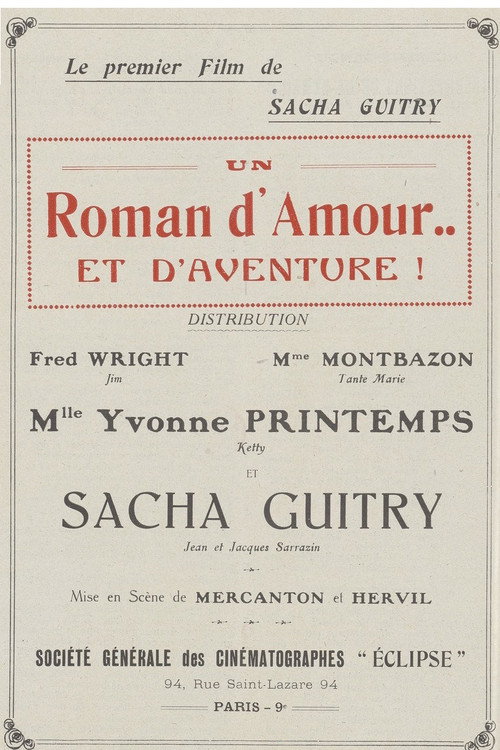 Movie poster for Un roman d’amour et d’aventures (1918)
