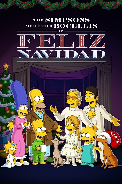 Movie poster for The Simpsons Meet the Bocellis in "Feliz Navidad" (2022)