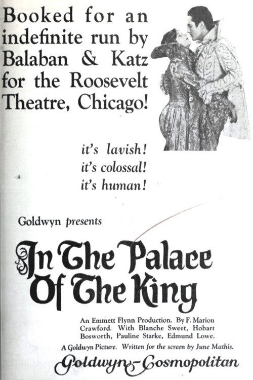 Movie poster for In the Palace of the King (1923)