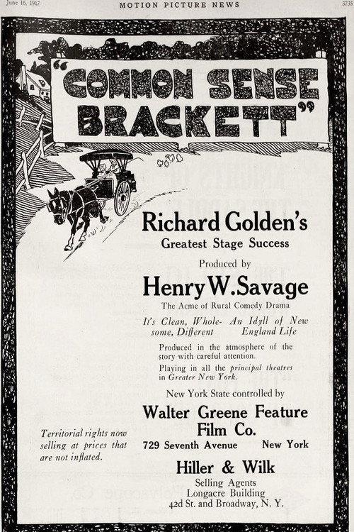 Movie poster for Common Sense Brackett (1916)