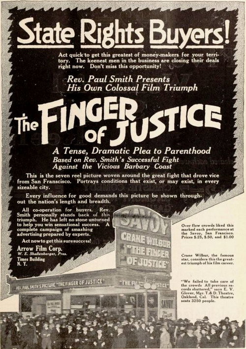 Movie poster for The Finger of Justice (1918)