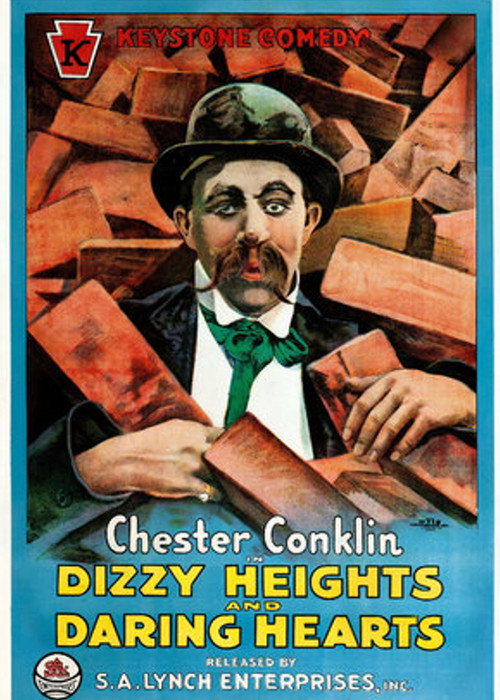 Movie poster for Dizzy Heights and Daring Hearts (1915)