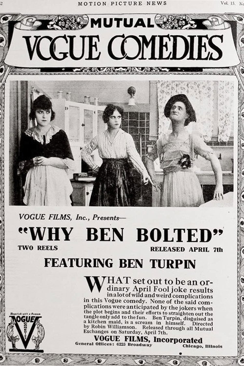Movie poster for When Ben Bolted (1917)