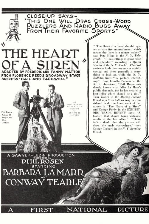 Movie poster for The Heart of a Siren (1925)