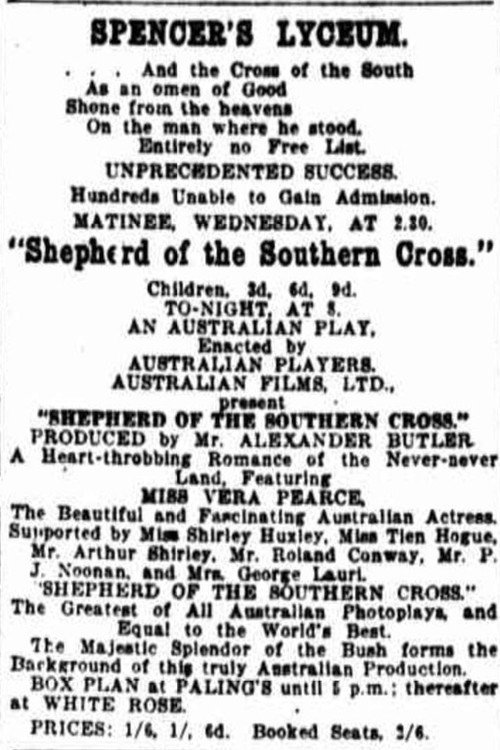 Movie poster for The Shepherd of the Southern Cross (1914)