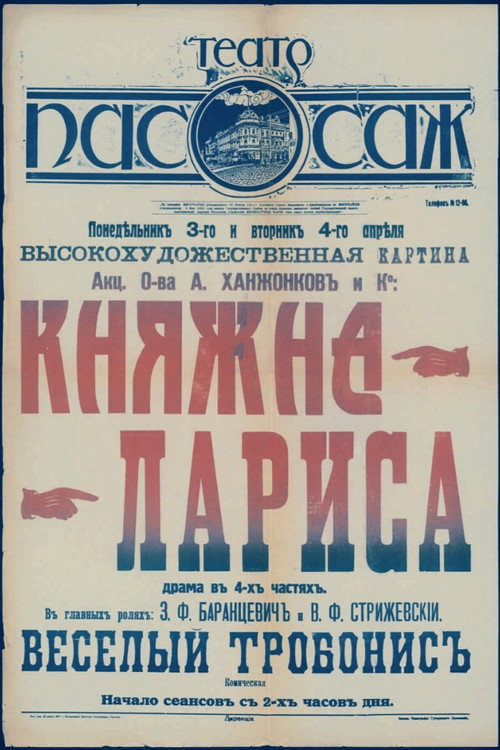 Movie poster for Princess Larisa (1917)