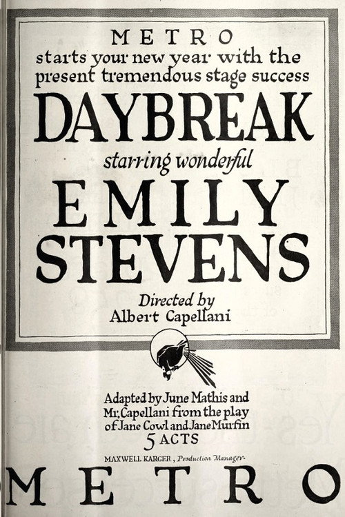 Movie poster for Daybreak (1918)