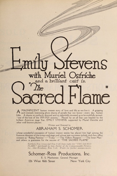 Movie poster for The Sacred Flame (1920)