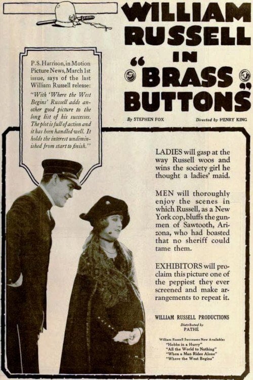 Movie poster for Brass Buttons (1919)