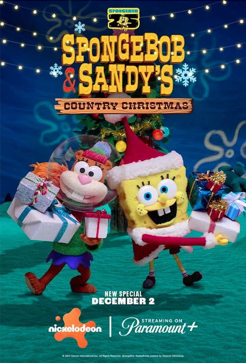 Movie poster for Spongebob and Sandy’s Country Christmas (2024)