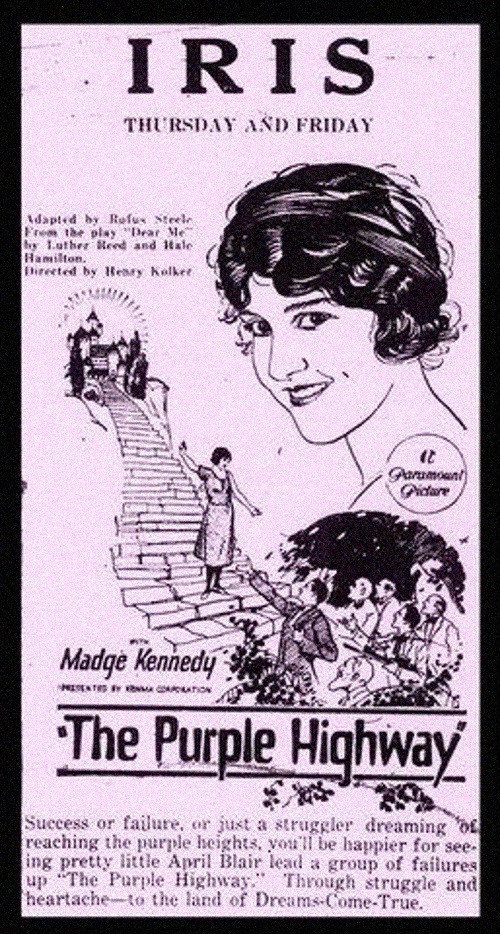 Movie poster for The Purple Highway (1923)