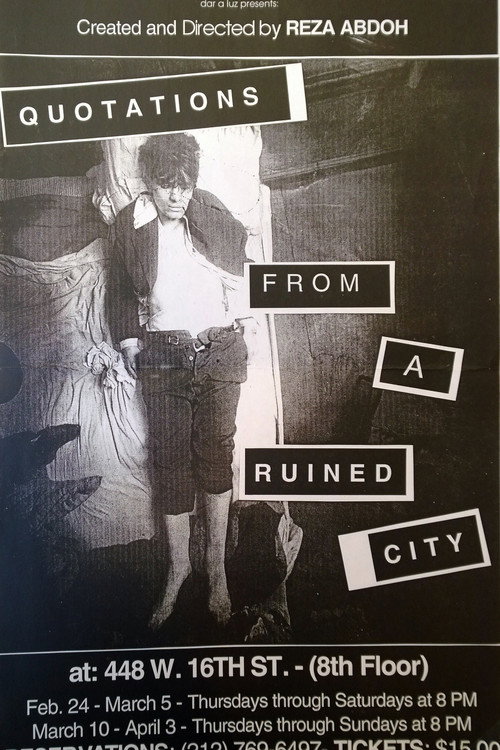 Movie poster for Quotations From a Ruined City (1993)